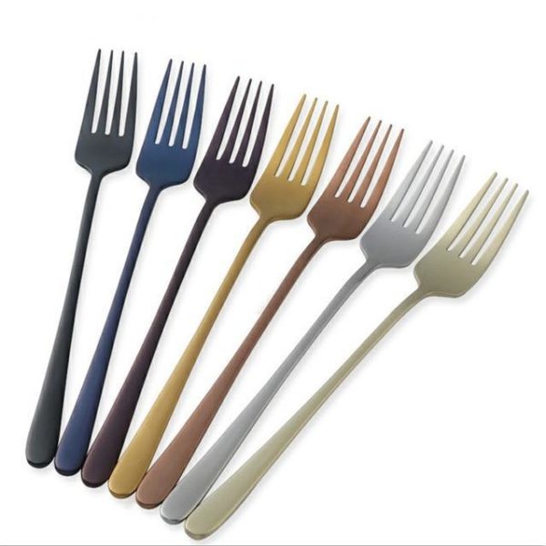 7PCS Stainless Steel Colorful Dinner Fork Set