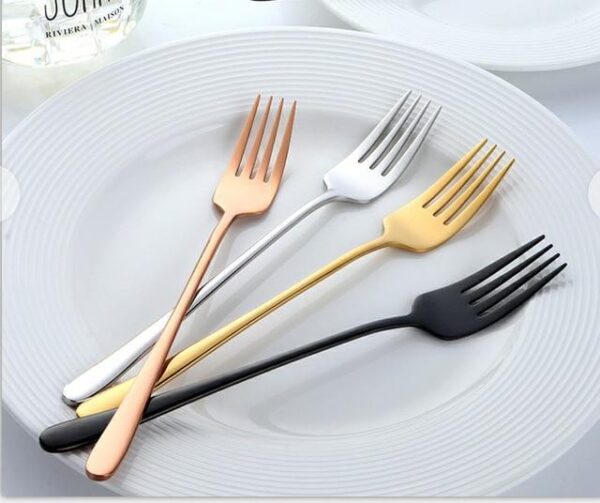 7PCS Stainless Steel Colorful Dinner Fork Set - Image 2