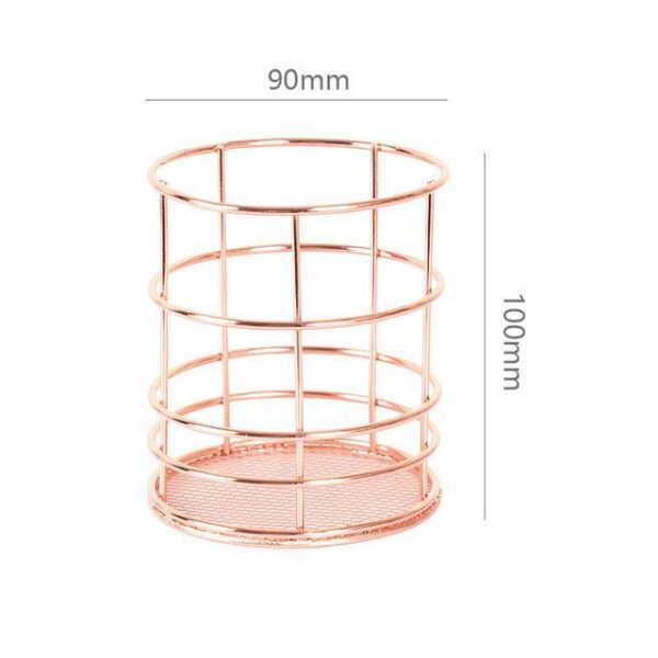 Nordic Rose Gold Metal Storage Basket - Image 6