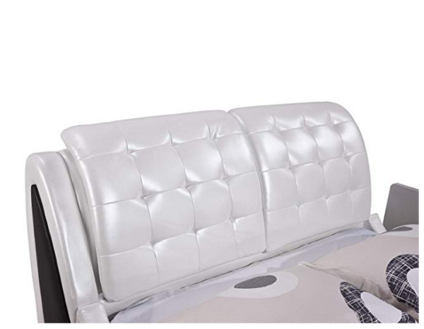 Container Direct B8048-EK Eastern King Platform Bed, Pearl White/Black - Image 3