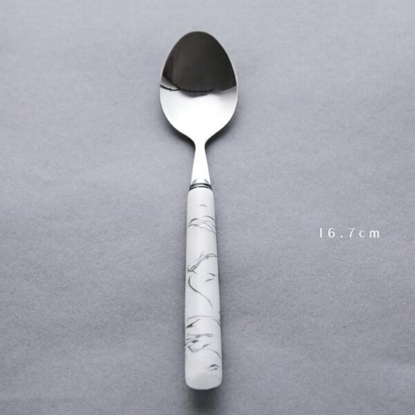 3pcs Marbled Stainless Steel Flatware Set - Image 2