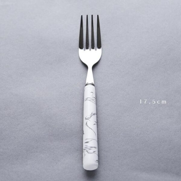 3pcs Marbled Stainless Steel Flatware Set - Image 4