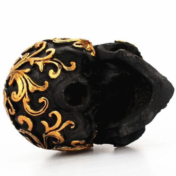 Golden Carving Black Skull Sculpture - Image 4