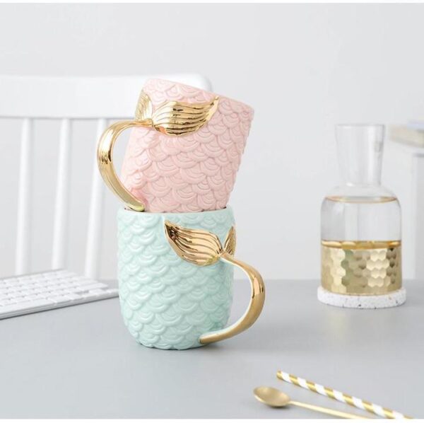 Gold Mermaid Ceramic Mug