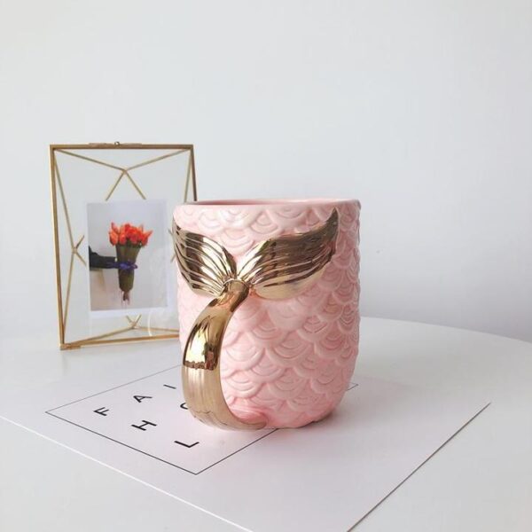 Gold Mermaid Ceramic Mug - Image 5