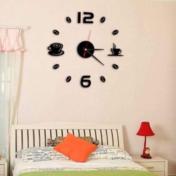 Coffee Cups DIY Wall Sticker Clock - Image 4