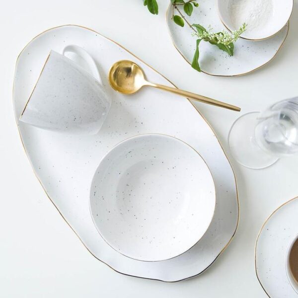 European Style Gold Rim Ceramic Plate - Image 4