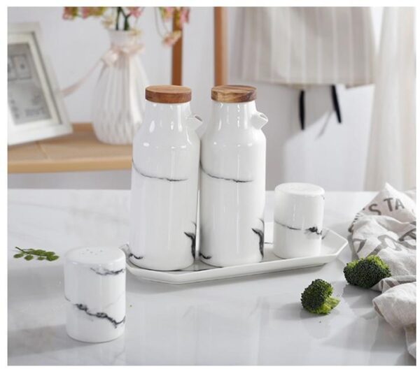 Ceramic Salt And Pepper Oil Bottle and Shaker - Image 7