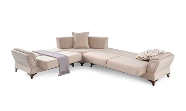 Linda Cream Lemon Corner Sofa Set - Image 2