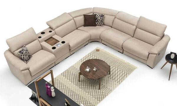 Panemera Brown Modern Corner Sofa Set - Image 4
