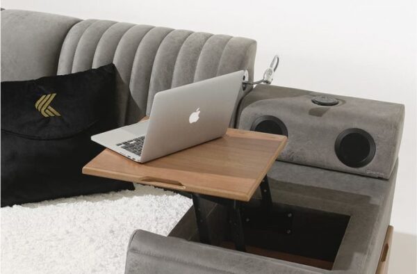 Belna Luxury Smart Bed With Chaise Lounger Chair and Bluetooth Speakers - Image 4