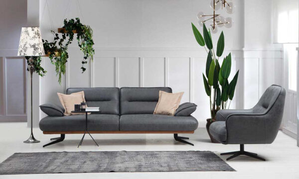 Maroon Modern Sofa Set - Image 2