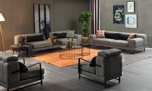 Salmon Modern Sofa Set