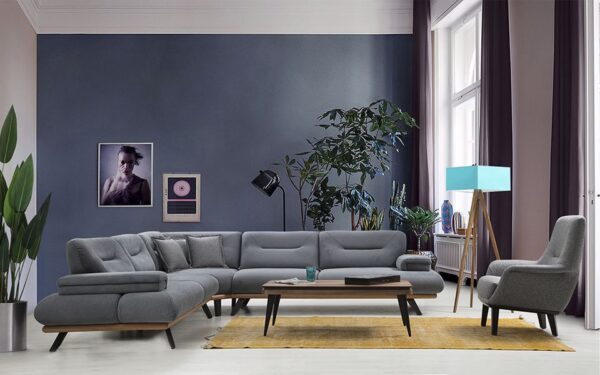 Volpe Corner Modern Sofa Set