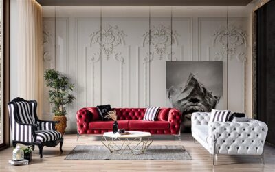 Queen Red Modern Sofa Set