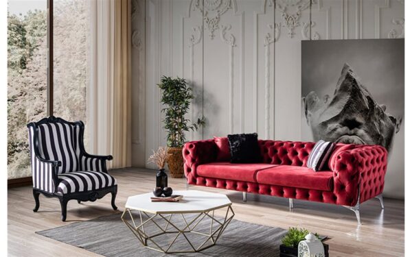 Queen Red Modern Sofa Set - Image 2