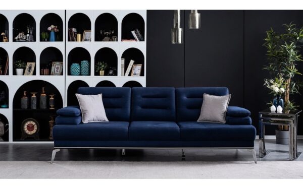 Long Wood Modern Sofa Set - Image 2