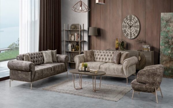 Loft Gold Modern Sofa Set