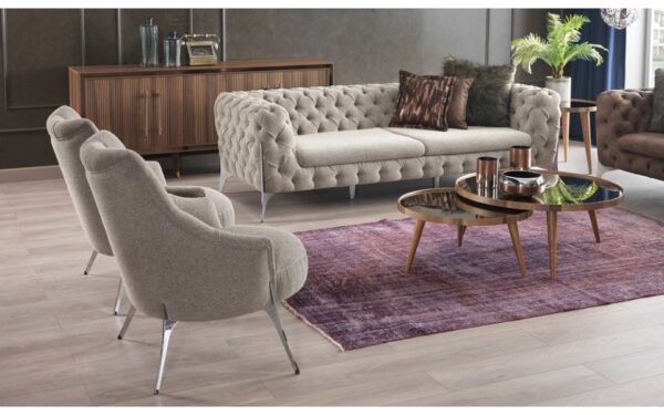 Wooden Frame Modern Sofa Set - Image 4