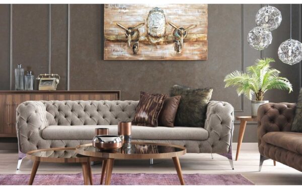 Wooden Frame Modern Sofa Set - Image 3