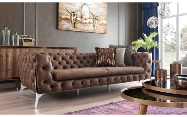 Wooden Frame Modern Sofa Set - Image 5