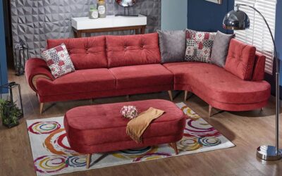 Red Chester Modern Sofa Set